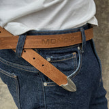 Cinturón Western en Cuero - Miel