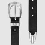 Cinturón Western cuero negro con hebilla metálica vintage | Accesorios MONOIC Studios