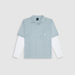 Camisa cuadros tonos claros con doble manga off white y monograma bordado | Camisas MONOIC