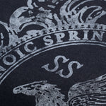 Camiseta Oversized Cavallo negro desgastado con estampados en corrosión en espalda y pecho | MONOIC