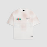 Camiseta Boxy Fit Martini - blanco hueso con estampados desgastados y manchas en aerosol |  MONOIC
