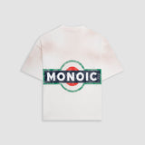 Camiseta Boxy Fit Martini - blanco hueso con estampados desgastados y manchas en aerosol |  MONOIC