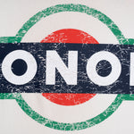 Camiseta Boxy Fit Martini - blanco hueso con estampados desgastados y manchas en aerosol |  MONOIC