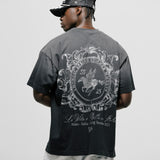 Camiseta Oversized Cavallo - Negro Desgastado