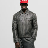 Chaqueta Monogram Leather - Negro Desgastado