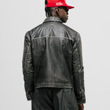 Chaqueta Monogram Leather - Negro Desgastado