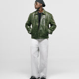 Chaqueta Monogram Leather - Verde Oliva