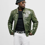 Chaqueta Monogram Leather - Verde Oliva