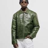 Chaqueta Monogram Leather - Verde Oliva