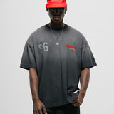 Camiseta Oversized Fit Monza - Negro Desgastado