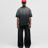 Camiseta Oversized Fit Monza - Negro Desgastado