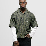 Camisa Cuadros Doble Manga - Verde Oscuro