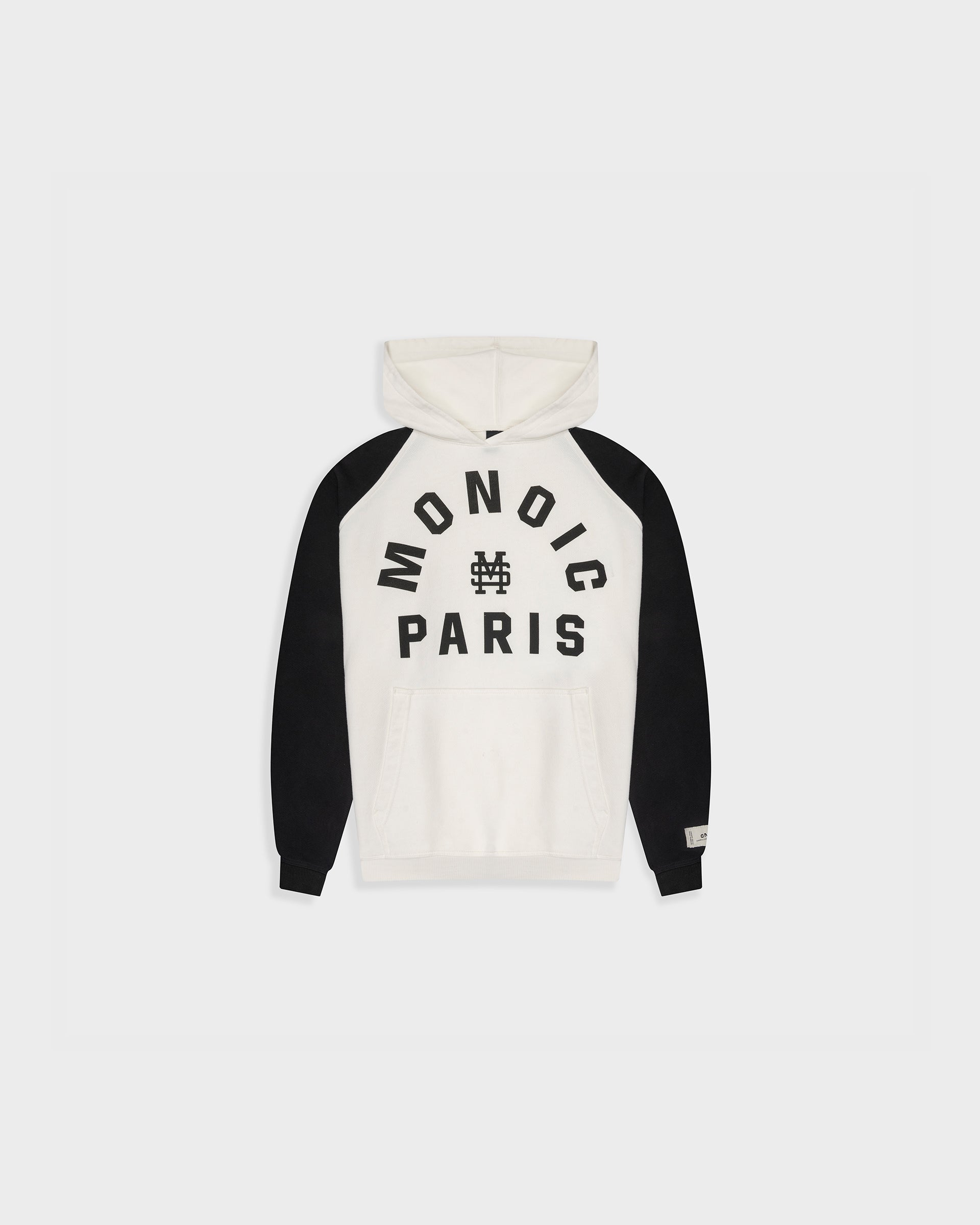 Raglan Hoodie Monoic Paris Blanco y Negro | Hoodies Parisian Dreams | Monoic Studios