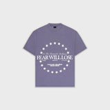 Camiseta Fear Will Lose Morado Desgastado | Camisetas Endless Dreams | Monoic Studios