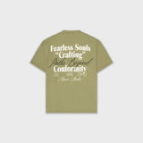 Camiseta Fearless Souls Verde Oliva Desgastado | Camisetas Endless Dreams | Monoic Studios