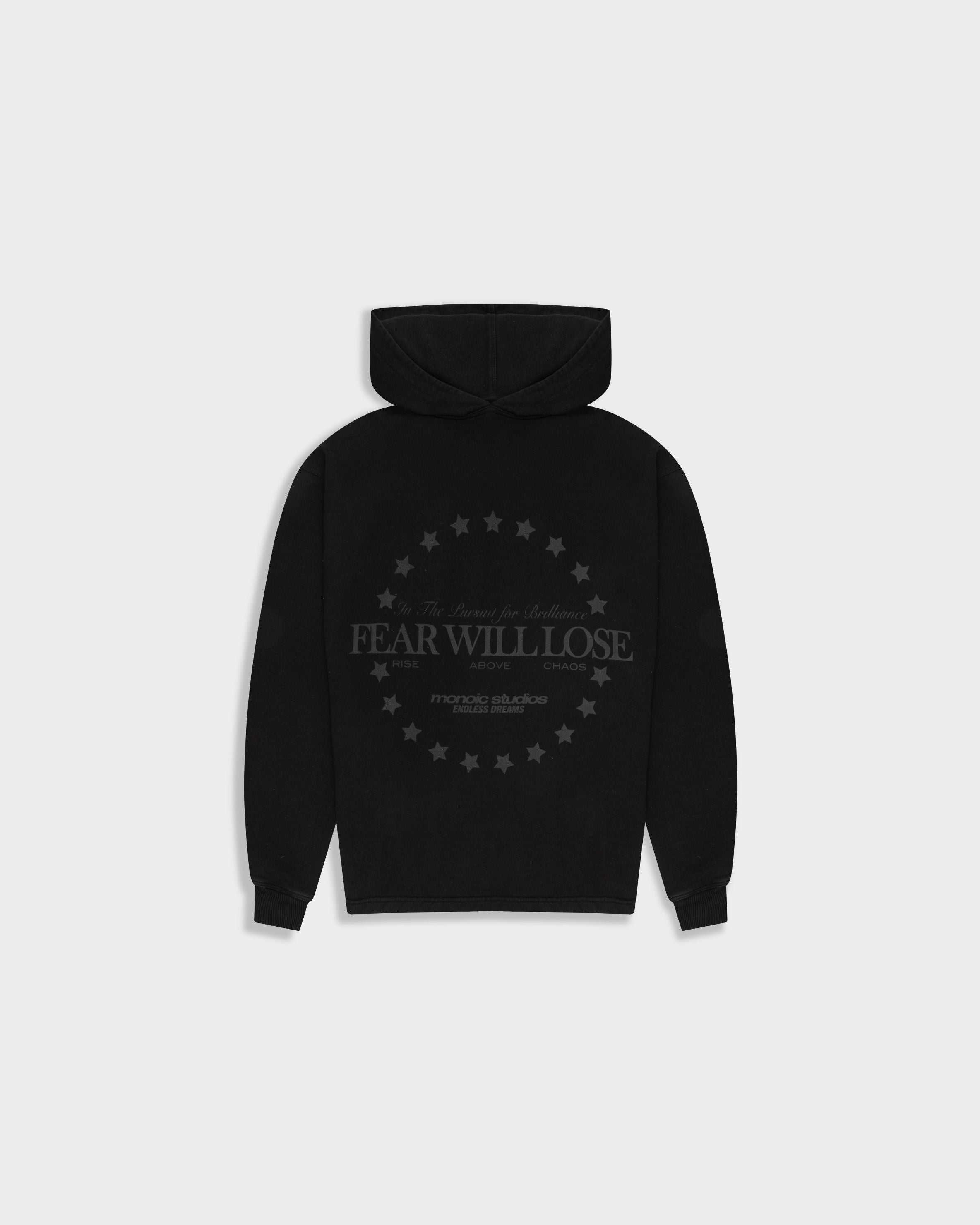 Hoodie Fear Will Lose Negro Oscuro | Hoodies Endless Dreams | Monoic Studios