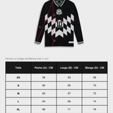 Fútbol Jersey Knit Manga Larga - Negro