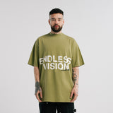 Camiseta Endless Vision Verde Oliva Desgastado | Camisetas Endless Dreams | Monoic Studios