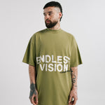 Camiseta Endless Vision Verde Oliva Desgastado | Camisetas Endless Dreams | Monoic Studios