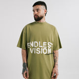 Camiseta Endless Vision Verde Oliva Desgastado | Camisetas Endless Dreams | Monoic Studios