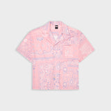 Paisly Bandana Cuban Shirt - Baby Pink