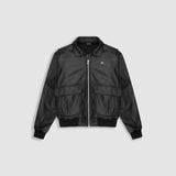 Aviator Leather Jacket - Jet Black