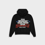 Hoodie Boxy Fit Worldwide Team - Negro Oscuro