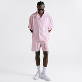 Paisly Bandana Cuban Shirt - Baby Pink