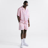 Paisly Bandana Cuban Shirt - Baby Pink