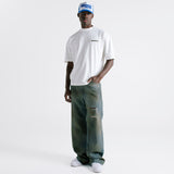 Wide Fit Jean - Distressed Denim