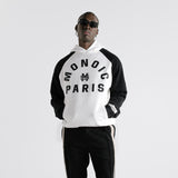 Raglan Hoodie Monoic Paris Blanco y Negro | Hoodies Parisian Dreams | Monoic Studios