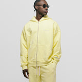 Zip Hoodie Oversized Básico V3 - Amarillo Pastel