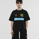 Camiseta Oversized Racing - Negro Oscuro