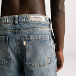  Monoic Denim Jorts Azul Crema | Pantalones Parisian Dreams | Monoic Studios