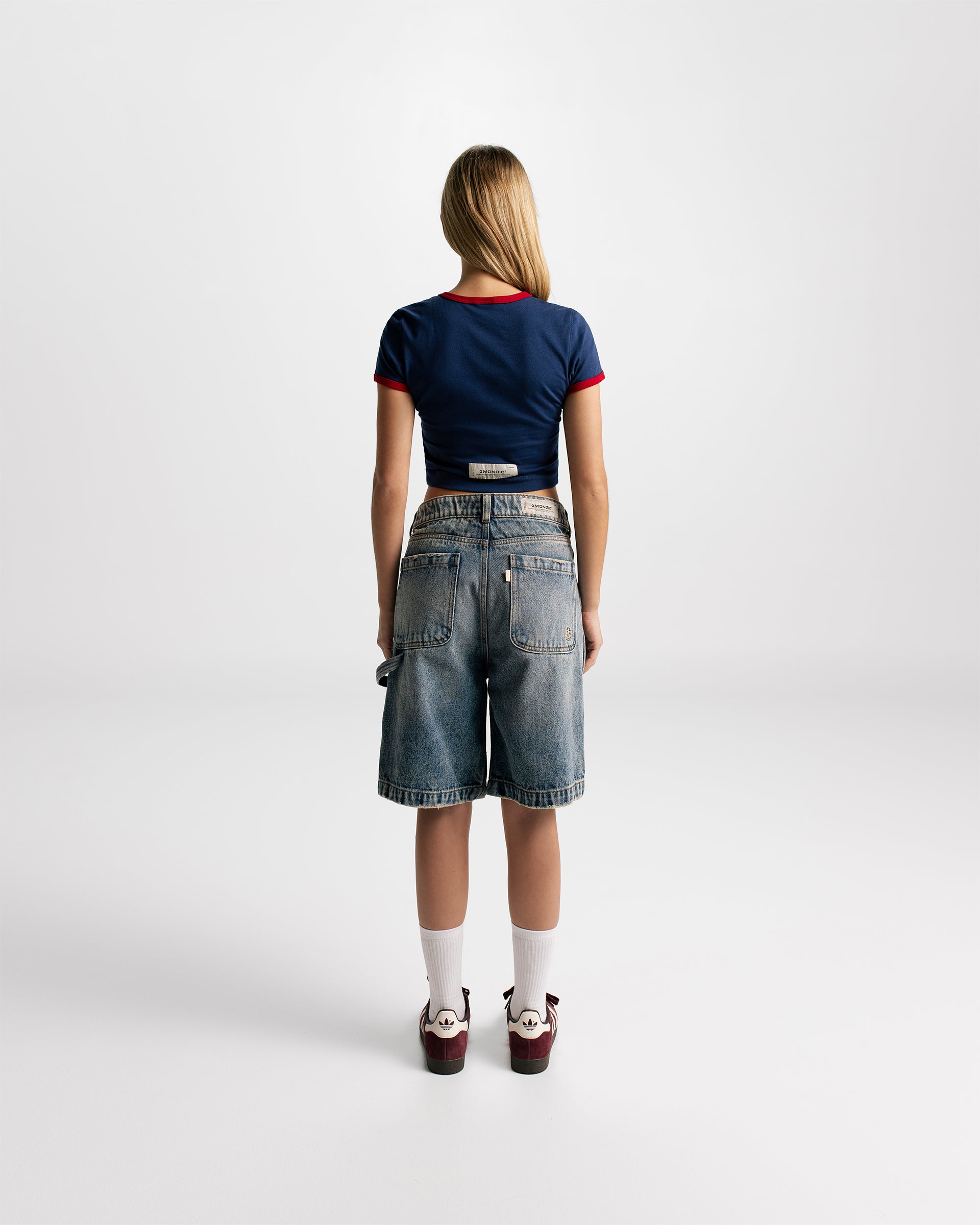 Crop Top Monoic Paris Azul Navy y Rojo | Camisetas Parisian Dreams | Monoic Studios