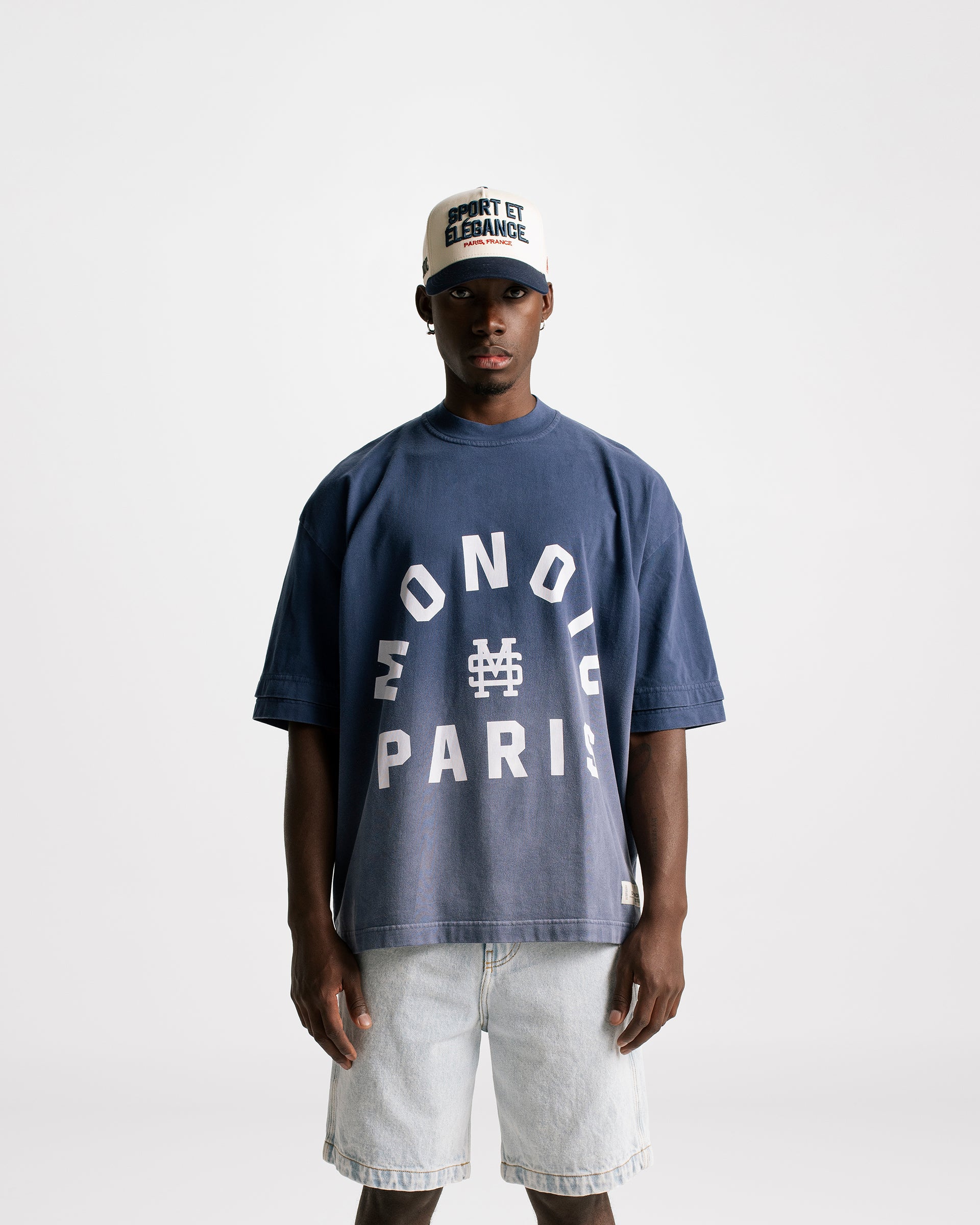 Camiseta Boxy Fit Monoic Paris Azul Navy Degradé| Camisetas Parisian Dreams | Monoic Studios