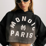 Cropped Hoodie Monoic Paris Negro Degradé | Hoodies Parisian Dreams | Monoic Studios