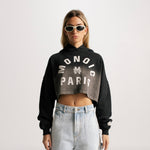 Cropped Hoodie Monoic Paris Negro Degradé | Hoodies Parisian Dreams | Monoic Studios