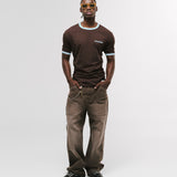 Camiseta Ringer Tee – Café y Azul