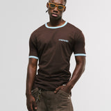 Camiseta Ringer Tee – Café y Azul