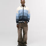 Zip Polo Gradient Knitwear - Azul y Crema