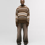 Striped Knitwear Sweater – Café, Crema y Beige