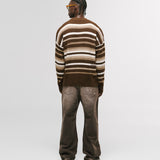 Striped Knitwear Sweater – Café, Crema y Beige