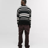 Striped Knitwear Sweater – Negro, Crema y Gris