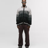 Zip Polo Gradient Knitwear - Negro y Gris