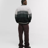 Zip Polo Gradient Knitwear - Negro y Gris