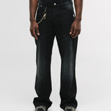 Pocket Straight Pants – Negro Desgastado