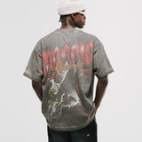 Camiseta Oversized Monoic Eagle - Gris Desgastado