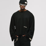 Long Sleeve Boxy T-Shirt – Negro Oscuro