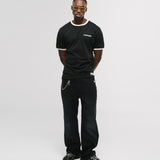 Camiseta Ringer Tee – Negro y Off White